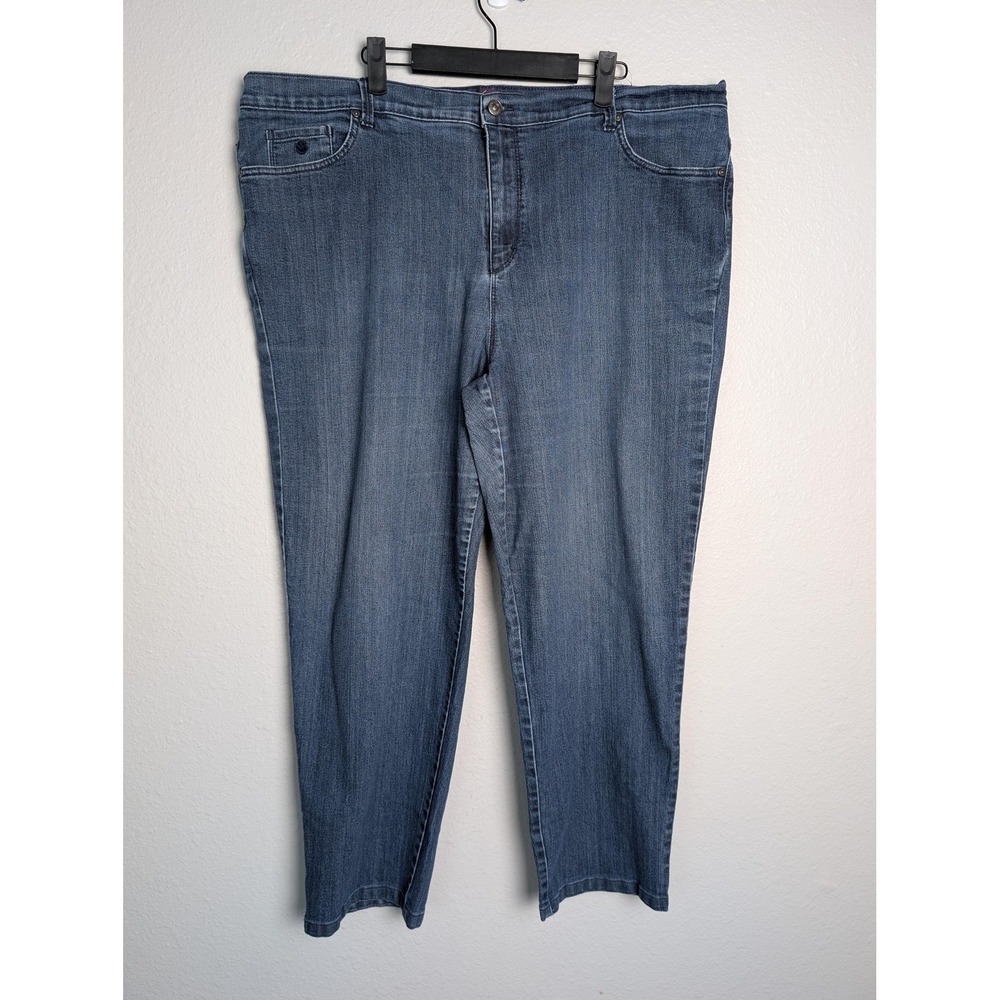 Gloria Vanderbilt Amanda Jeans Womens‎ 22W Blue High Rise Straight Stretch Denim